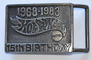 Vintage Hot Wheels Belt Buckle 15th Birthday Matell 1982 Very Cool Buckle - Picture 1 of 4