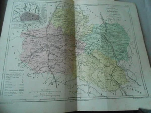 Carte département du Loiret en couleur 19ème - Foto 1 di 1