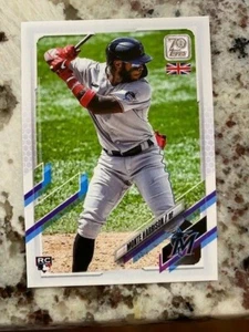 2021 TOPPS UK EDITION ROOKIE CARD MIAMI MARLINS MONTE HARRISON #196 - Picture 1 of 1