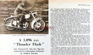 NORTON 'Thunder Flash' 1096cc Twin s.v. Motor Cycle : 1952 Magazine Clipping - Foto 1 di 1