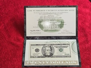 Low Numbered Uncirculated $20 Note Deluxe Serial Number AI00003526A - Picture 1 of 5