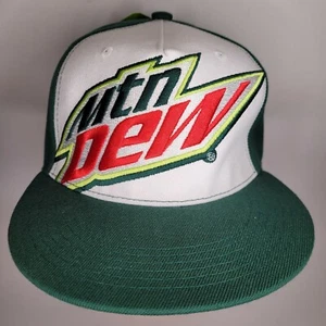 HAT CAP Mountain Dew Pugs Brand Green & White Adjustable Snapback NEW - Picture 1 of 7