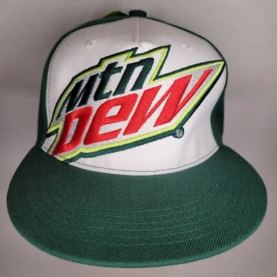 SOMBRERO GORRA Mountain Dew Pugs Marca Verde y Blanco Ajustable Snapback NUEVO Foto 1 de 4