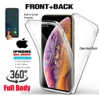 CLEAR FULL BODY 360 Case iPhone 16 15 14 13 12 Pro 17 Pro Shockproof Phone Cover - Image 1 of 4