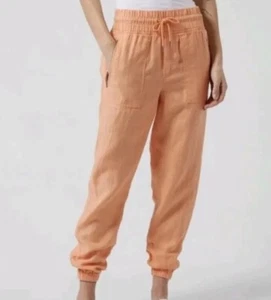 Athleta Cabo Linen Jogger Size 0T Tall Cactus Peach NWT - Picture 1 of 9
