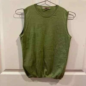 Prada Green Fitted Cashmere Sleeveless Tank Top Size 42 - Picture 1 of 6