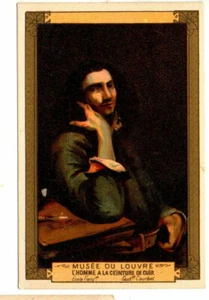 ANCIEN CHROMO - MUSEE DU LOUVRE - L'HOMME A LA CEINTURE DE CUIR -ECOLE FRANCAISE - Picture 1 of 1