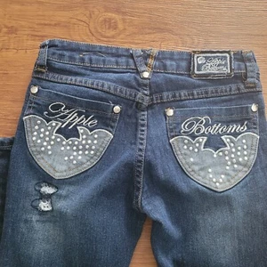 Apple Bottoms Distressed Blue Denim Jeans Girl's 10 - Picture 1 of 8