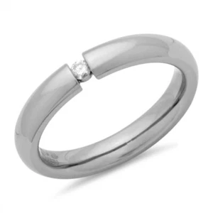 Ladies 3.5mm Tension set Diamond Engagement Ring Size K Jewellery - Picture 1 of 1