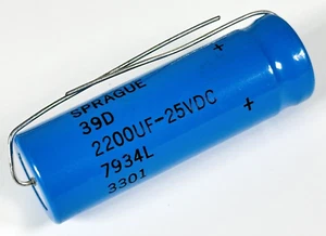 Sprague 2200uF 25v Axial Electrolytic Capacitor 39D228G025HP4 Audio New - Picture 1 of 3