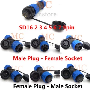 SD16 IP67 2-9Pin Panel Install Waterproof Plug Socket,Industrial Power Connector - Picture 1 of 14