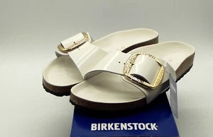 BIRKENSTOCK MADRID BIG BUCKLE L9 M7 LEDER HIGH -SHINE WHITE Gr 40 NEU IM KARTON - Imagen 1 de 2