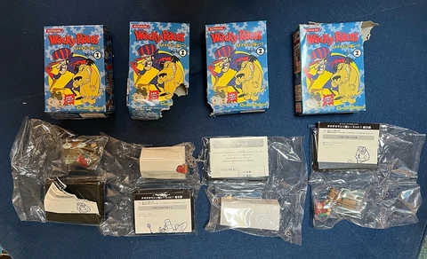 2004 Lot of "4" Wacky Races Konami Toy Figures Sealed in Package Hanna-Barbera Cover