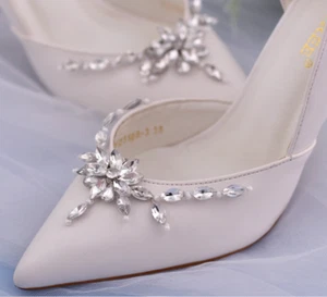 Rhinestone Shoe Accessory Wedding Heels Decoration Crystal Lady Shoe Buckle Clip - Picture 1 of 9