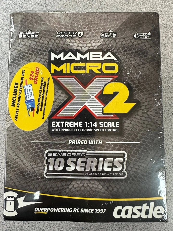 Castle Creations Mamba Micro X2 Waterproof 1/14th Brushless Combo 8450Kv - Image 1 of 4