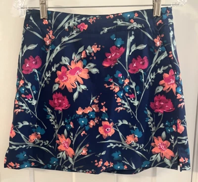 Lady Hagen Golf Skirt Skort Womens Blue Floral Pickleball Tennis Stretch Size 2 - Image 1 of 4