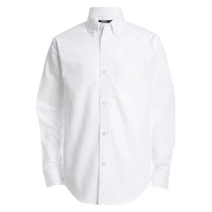 IZOD Boys White Long Sleeve Oxford Shirt Sz 16 - Picture 1 of 7