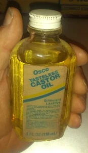 Vintage Osco geschmacksneutrales Rizinusöl 4 Unzen FLASCHE - OAK BROOK, IL - Bild 1 von 4