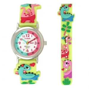 Blue 27mm PVC Silicone 3D Cartoon Dino Time Teacher Watch for Kids Girls - Picture 1 of 1