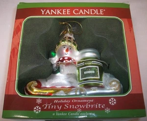 Candela Yankee: PICCOLA NEVE BRITE vetro soffiato a mano decorazione natalizia: nuova con scatola: senza prezzo di riserva - Foto 1 di 3