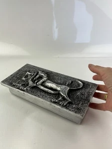 Caja de Colección Mediados de Siglo Richard Myklebust Brutalista Tapa León Leo MCM Firmada - Imagen 1 de 11