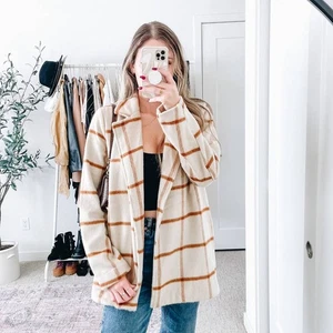 JOIE neutral karierter Mantel Shacket Jacke Neu ohne Etikett M - Bild 1 von 12