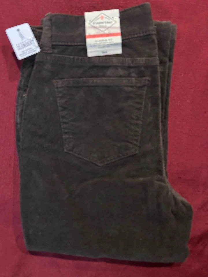 全新带标签 秘密 修身 St johns Bay 灯芯绒裤 尺寸 8 女式 直筒 棕色 — 第 1/1 张图片