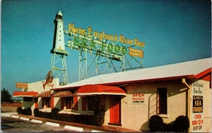 Miami FL Florida Postcard Lighthouse New England Raw Bar Seafood Restaurant - Picture 1 of 2