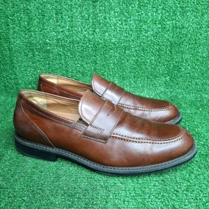Johnston Murphy SZ 9 M Men's Brown Leather Slip-on Penny Loafer Flex Comfort - Picture 1 of 9