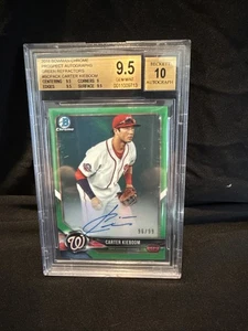 2018 Bowman Chrome Carter Kieboom BCPACK, Auto, Green Refractor - Picture 1 of 5