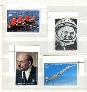 Sao Tome_220 Aereo spaziale Giochi Olimpici di Mosca 1980 Lenin 4 pezzi - Foto 1 di 1