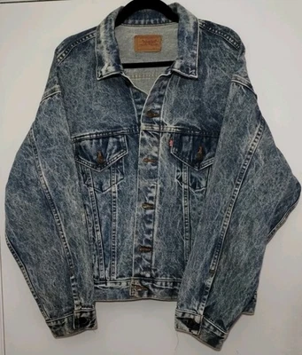 Chaqueta de Camionero Levi's Tipo 3 Azul Lavado a la Piedra Denim XL Modelo 70507-0219 De Colección Foto 1 de 4