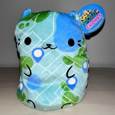 CATS VS PICKLES Kitty GPS #220 Green Blue Map Globe CHONKS Bean Bag Plush BNWT - image 1 of 3