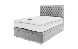 DFS Claxby Silver Crushed Velvet Super King Ottoman Storage Bed Base RRP £699 - Picture 1 of 2