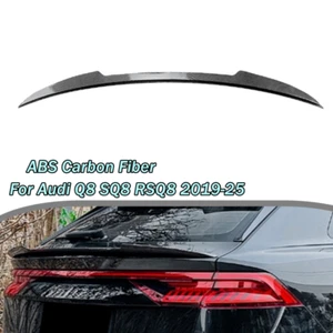 Fits Audi Q8 SQ8 RSQ8 19-25 Rear Trunk Lip Spoiler Middle Wing Body Kit Carbon - Bild 1 von 8