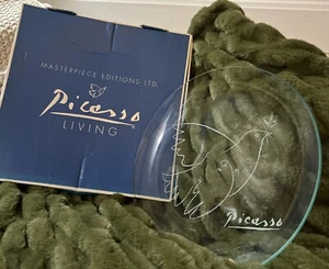Picasso Living Clear Serving Plate - Dove Etched - Picture 1 of 6