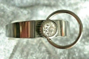 Ring der O Edelstahl mit Zirkonia + Ring silber 5 Sorten SM Bondage BDSM NEU+TOP - Bild 1 von 6