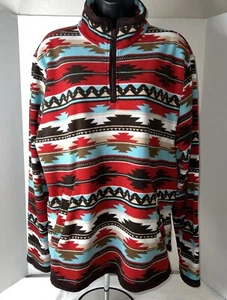 Outback Trading Company aztekischer Damen-Fleecepullover Pullover Oberteil Henley 1X - Bild 1 von 9