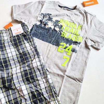Gymboree 8 "Desert Explorer" Jungle Trail Camiseta Conjunto de Pantalones Cortos a Cuadros Nuevo con Etiquetas Foto 1 de 4