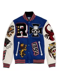 College Men Varsity Syracuse R Letterman Jacket With Leather Sleeve & Wool Body - Picture 1 of 1