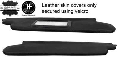 BLACK REAL LEATHER 2X SUN VISOR LEATHER COVERS FITS DATSUN 280Z 1975-1978 - Image 1 of 2