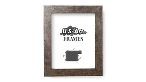 US Kunstrahmen 1" flach italienisch Carbon Silber MDF Bild Poster Rahmen, Custom-B - Bild 1 von 6