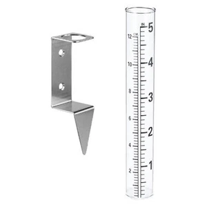 Rain Gauge with Stake Glass Tube Rain Measure Gauge for Landscape Fence Yard - Picture 1 of 6