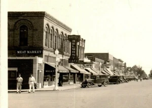 Sauk Center, MN Main Street Nice Car scene 1936 RPPC Vintage RP1 - Picture 1 of 4