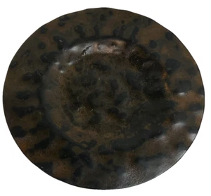 JAN BARBOGLIO Plate 6" Iron Metal Valet Tray Plate Trinket -Hand Forged Hammered - Picture 1 of 4