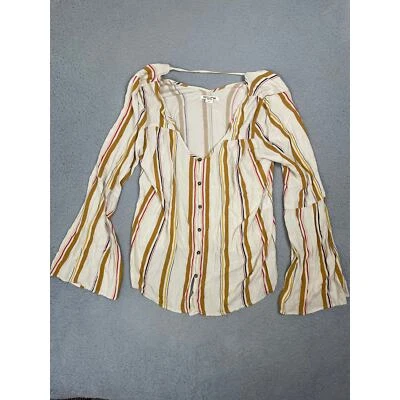 Blusa Billabong Mujer Talla L Dream Away Rayas Manga Campana  Foto 1 de 4