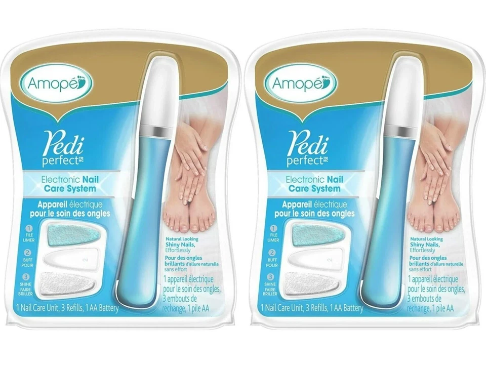 Amope Pedi Perfect Electronic Nail Care System File Buff & Shine 2 Pack - Изображение 1 из 1