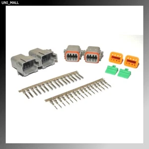 2 x Deutsch DT 8-Pin Connector Kit 14-16AWG Stamped Contacts (Made in USA) - Picture 1 of 10