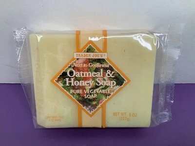 NEW TRADER JOE'S OATMEAL & HONEY SOAP 2 Bars NET 8 OZ-BEST BAR SOAP - Natural - Image 1 of 2