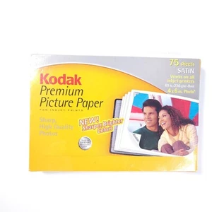 Papier photo premium Kodak scellé en usine 75 feuilles 4x6 photo compatible satin - Photo 1/2
